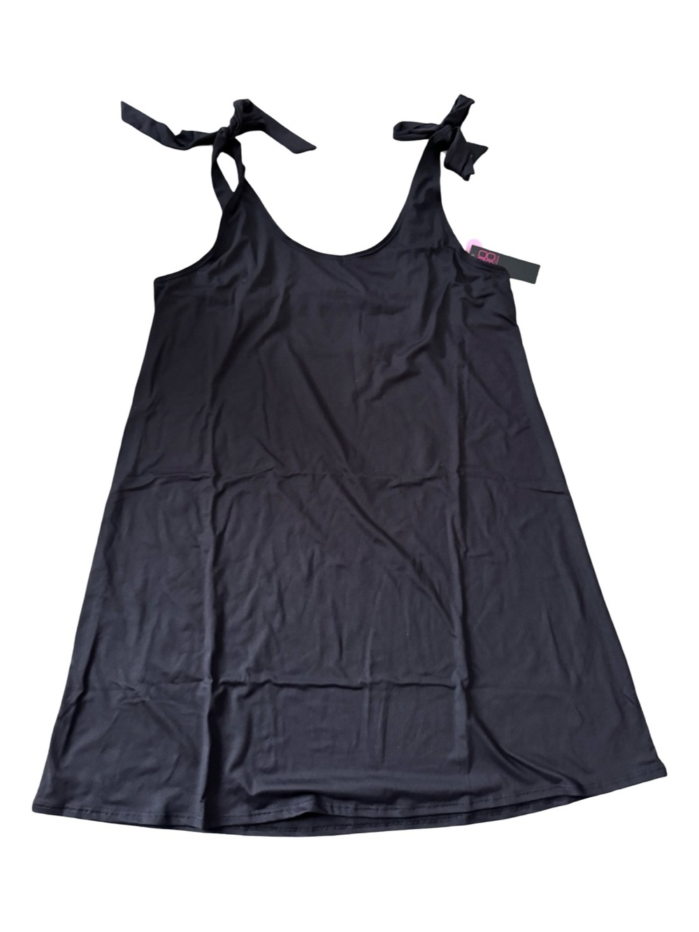 NOBO Tie Shoulder Swim Cover-Up Medium Black Beach Dress NWT